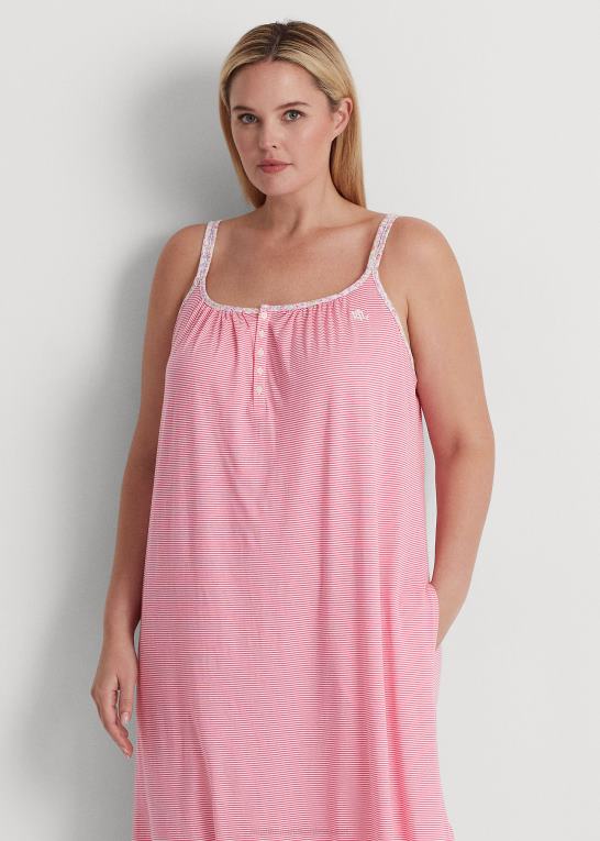 lyserød stribe Kvinder Ralph Lauren stribet jersey ballet natkjole Z426B4710