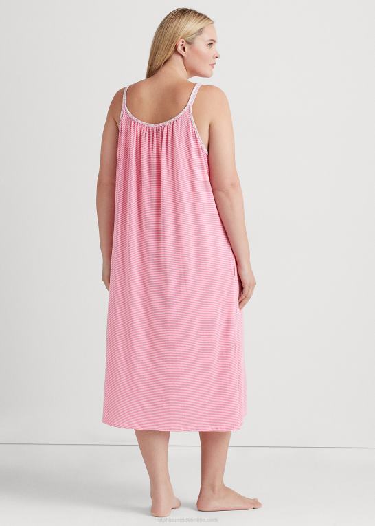 lyserød stribe Kvinder Ralph Lauren stribet jersey ballet natkjole Z426B4710