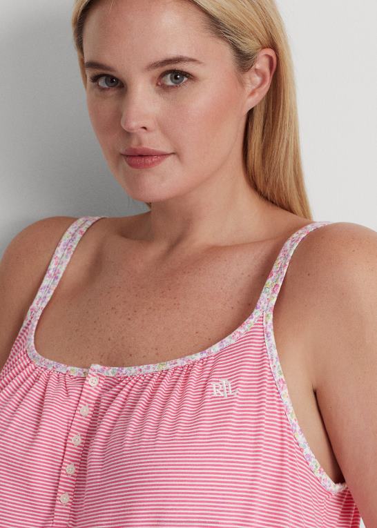lyserød stribe Kvinder Ralph Lauren stribet jersey ballet natkjole Z426B4710