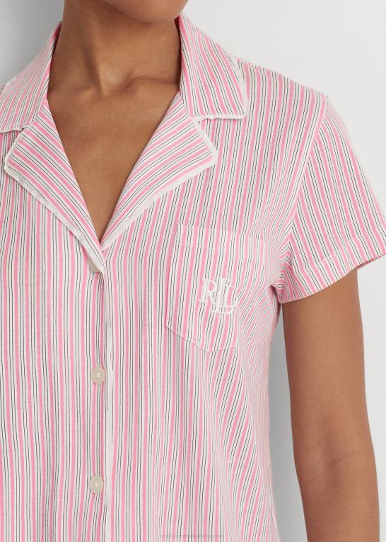 lyserød stribe Kvinder Ralph Lauren stribet jersey boxer sovesæt Z426B4147