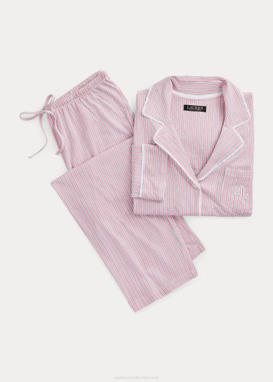 lyserød stribe Kvinder Ralph Lauren stribet jersey sovesæt Z426B4466