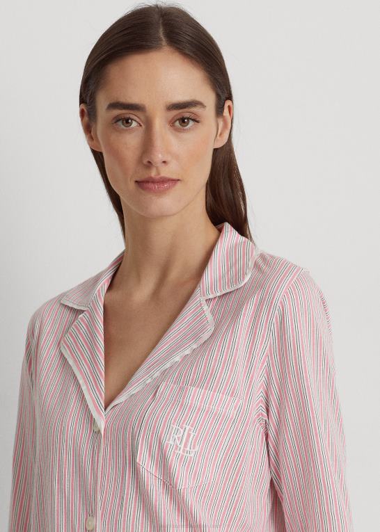 lyserød stribe Kvinder Ralph Lauren stribet jersey sovesæt Z426B4466