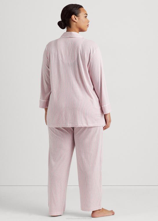lyserød stribe Kvinder Ralph Lauren stribet jersey sovesæt Z426B4712