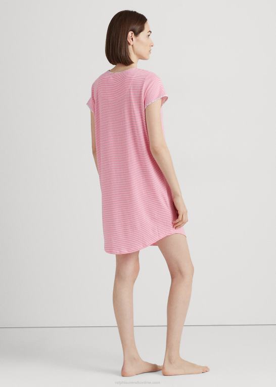 lyserød stribe Kvinder Ralph Lauren stribet sovetrøje i jersey Z426B4135