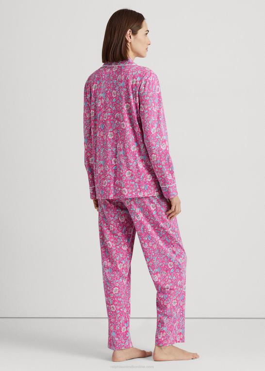 lyserøde blomster Kvinder Ralph Lauren blomstret jersey sovesæt Z426B9582