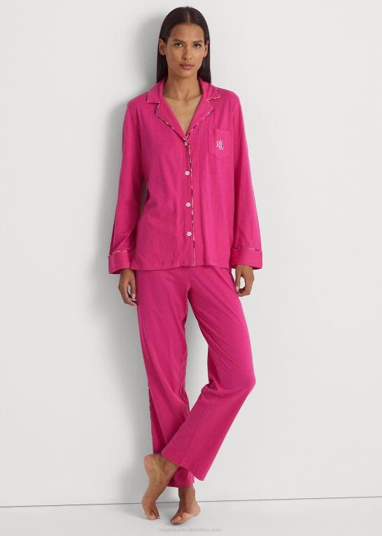 mørk pink Kvinder Ralph Lauren jersey sovesæt Z426B9579