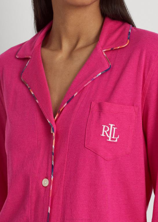mørk pink Kvinder Ralph Lauren jersey sovesæt Z426B9579