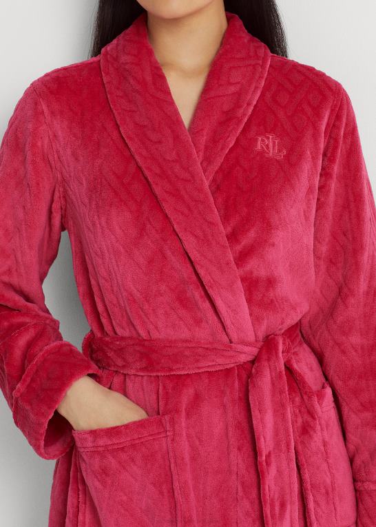 mørk pink Kvinder Ralph Lauren quiltet sjal-krave-kåbe Z426B9583