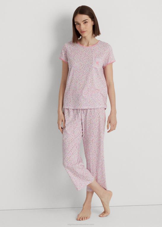 multi-blomstret Kvinder Ralph Lauren blomstret jersey capri pyjamassæt Z426B4140