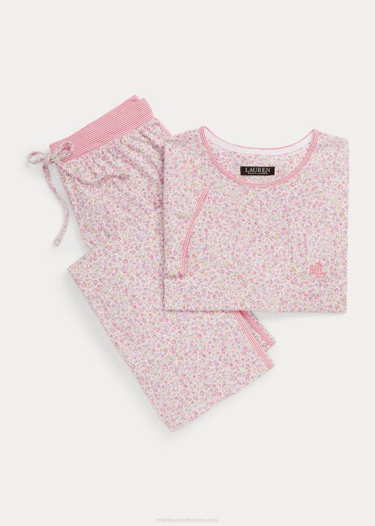 multi-blomstret Kvinder Ralph Lauren blomstret jersey capri pyjamassæt Z426B4140