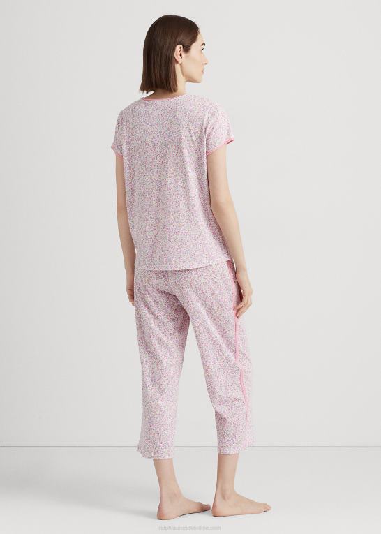 multi-blomstret Kvinder Ralph Lauren blomstret jersey capri pyjamassæt Z426B4140
