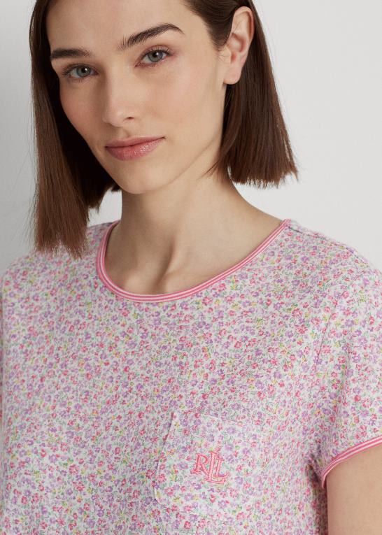 multi-blomstret Kvinder Ralph Lauren blomstret jersey capri pyjamassæt Z426B4140