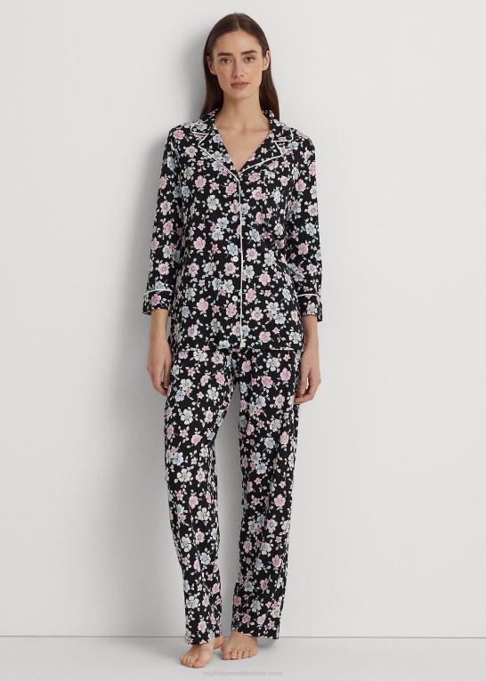 sort bundet blomster Kvinder Ralph Lauren blomstret jersey sovesæt Z426B4468