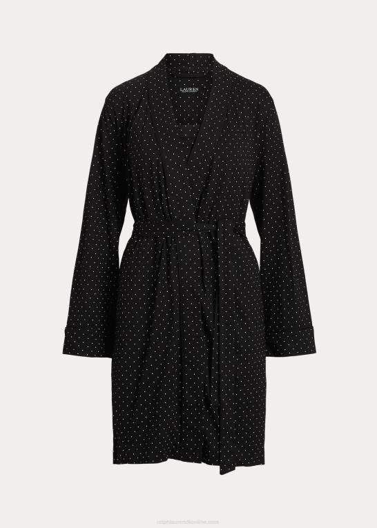 sort prik Kvinder Ralph Lauren polkaprikket jersey-kåbe og chemisesæt Z426B4153
