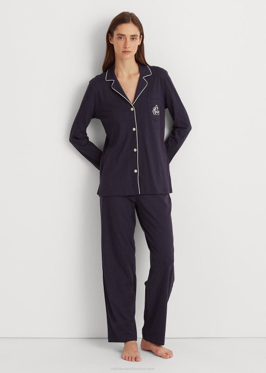 windsor flåde Kvinder Ralph Lauren pyjamassæt i bomuldsjersey Z426B4270