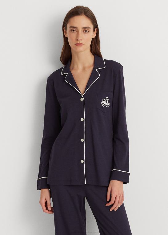 windsor flåde Kvinder Ralph Lauren pyjamassæt i bomuldsjersey Z426B4270