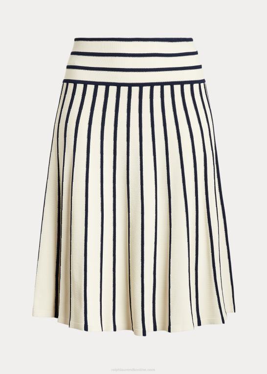 Kvinder Ralph Lauren stribet midi-nederdel Z426B4700