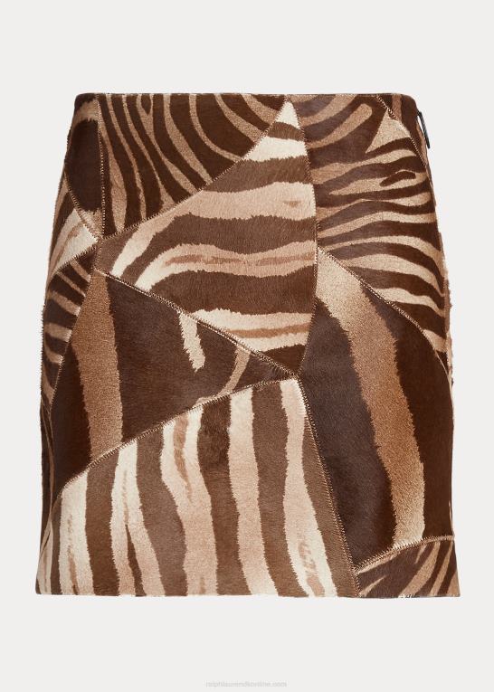 brun/cremefarvet multi Kvinder Ralph Lauren carreen zebra-print hårkalveskørt Z426B9307