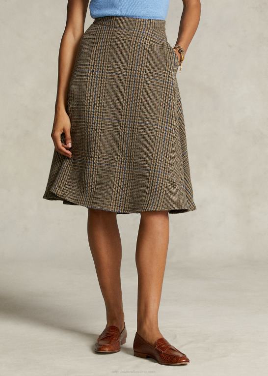 brun multi Kvinder Ralph Lauren spelman-kollektionen tweed-nederdel Z426B3321