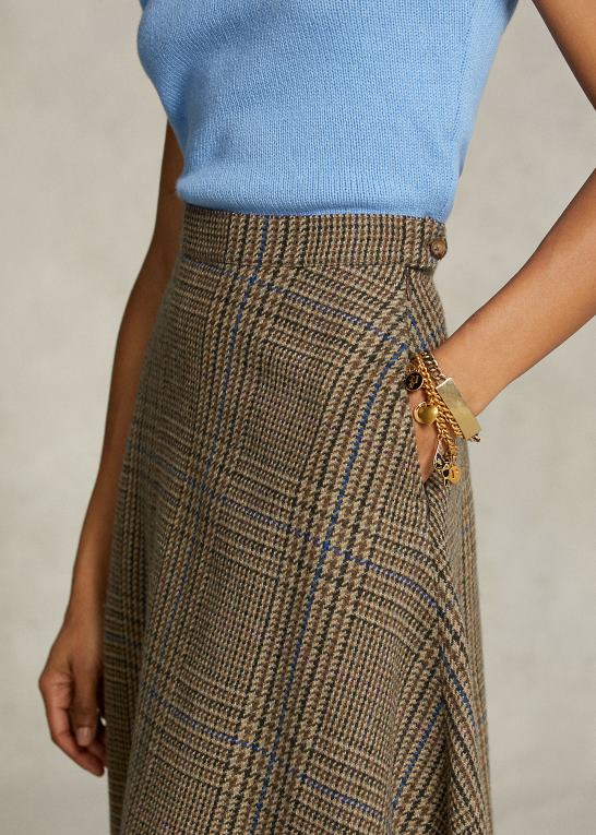brun multi Kvinder Ralph Lauren spelman-kollektionen tweed-nederdel Z426B3321