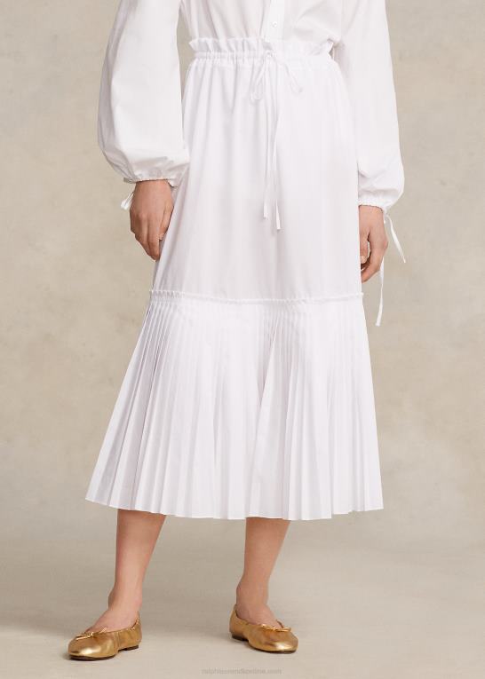 hvid Kvinder Ralph Lauren a-line nederdel med plisseret søm Z426B3129