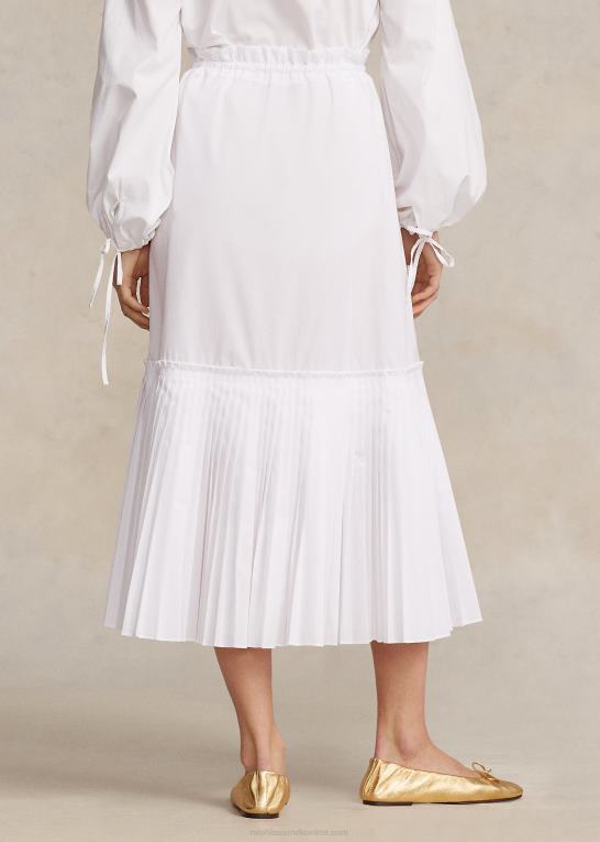 hvid Kvinder Ralph Lauren a-line nederdel med plisseret søm Z426B3129