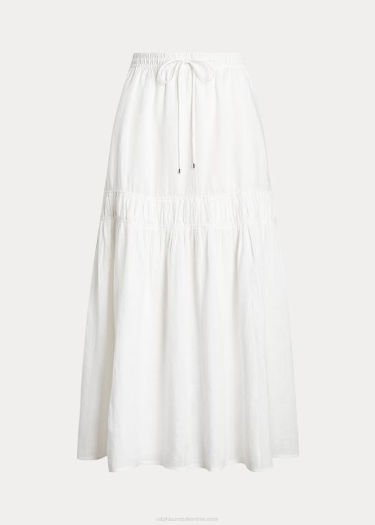 hvid Kvinder Ralph Lauren maxskørt i linned Z426B4324