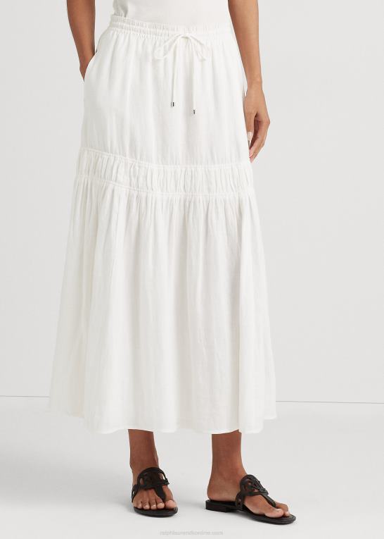 hvid Kvinder Ralph Lauren maxskørt i linned Z426B4324