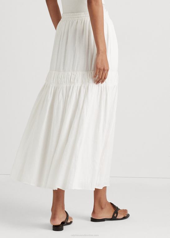 hvid Kvinder Ralph Lauren maxskørt i linned Z426B4324