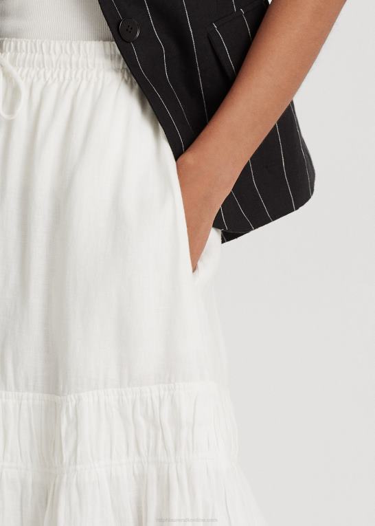 hvid Kvinder Ralph Lauren maxskørt i linned Z426B4324