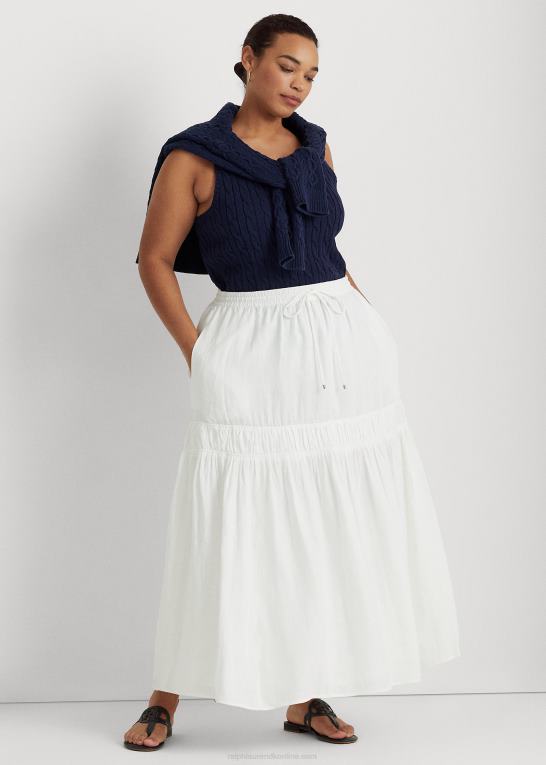 hvid Kvinder Ralph Lauren maxskørt i linned Z426B4556