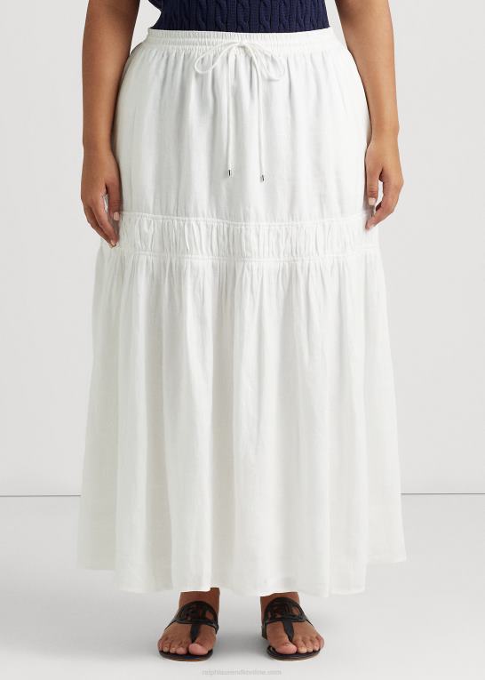hvid Kvinder Ralph Lauren maxskørt i linned Z426B4556
