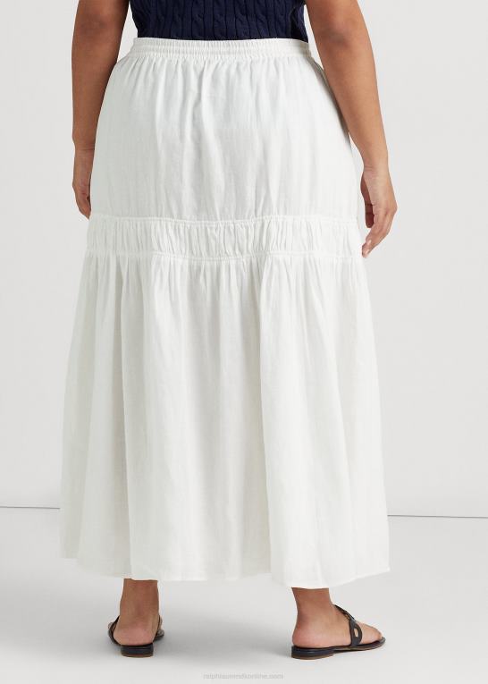 hvid Kvinder Ralph Lauren maxskørt i linned Z426B4556