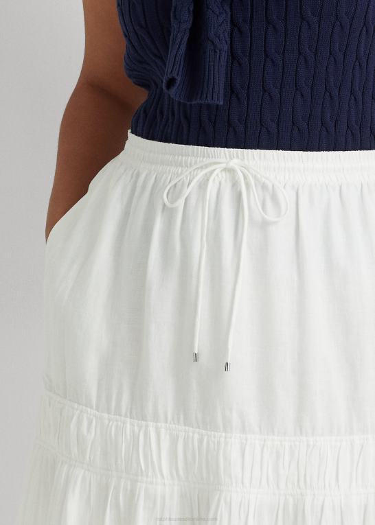 hvid Kvinder Ralph Lauren maxskørt i linned Z426B4556
