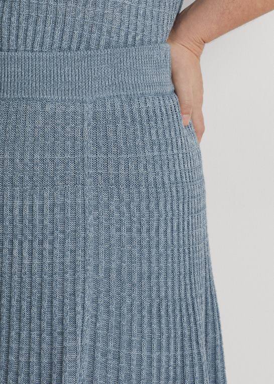 indigo ocean multi Kvinder Ralph Lauren hør-bomuld strik nederdel Z426B4607