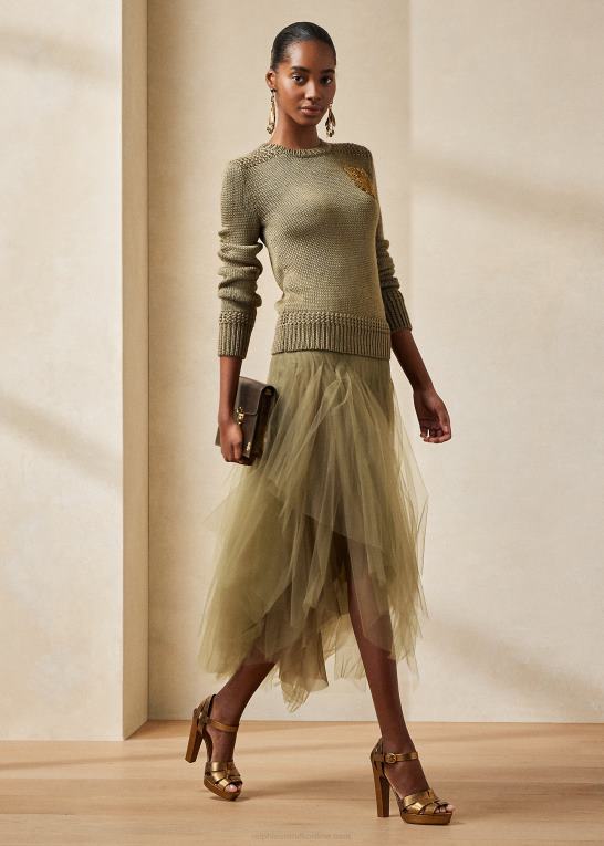 lav grøn Kvinder Ralph Lauren cliona asymmetrisk tylnederdel Z426B3581