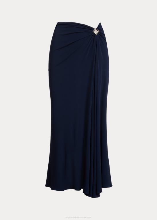 lux marine Kvinder Ralph Lauren margarethe jersey nederdel Z426B3476