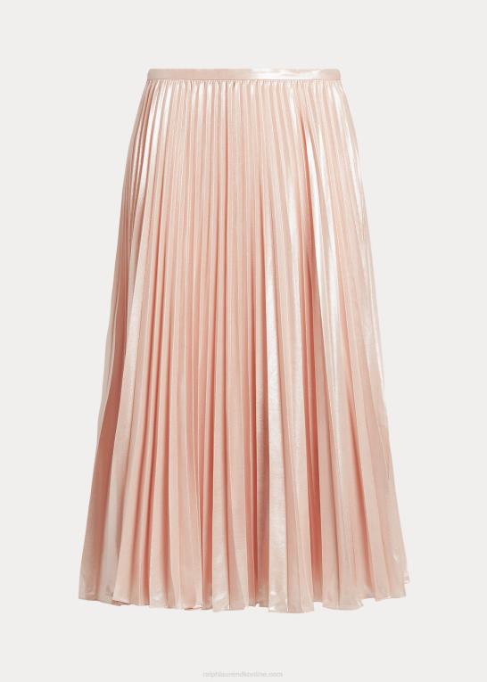 lyserød Kvinder Ralph Lauren plisseret metallisk chiffon nederdel Z426B4061