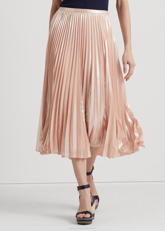 lyserød Kvinder Ralph Lauren plisseret metallisk chiffon nederdel Z426B4061