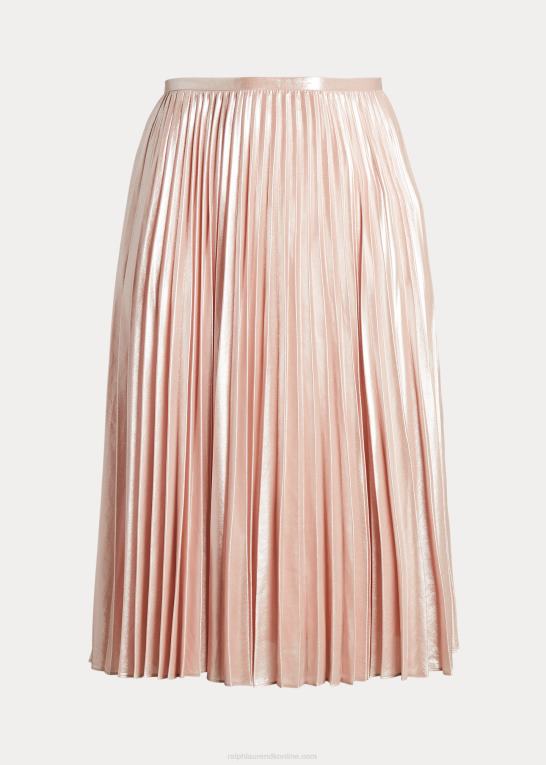 lyserød Kvinder Ralph Lauren plisseret metallisk chiffon nederdel Z426B4679
