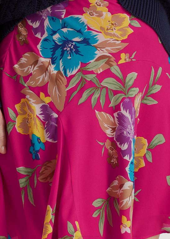 lyserød multi Kvinder Ralph Lauren blomstret georgette nederdel Z426B4563