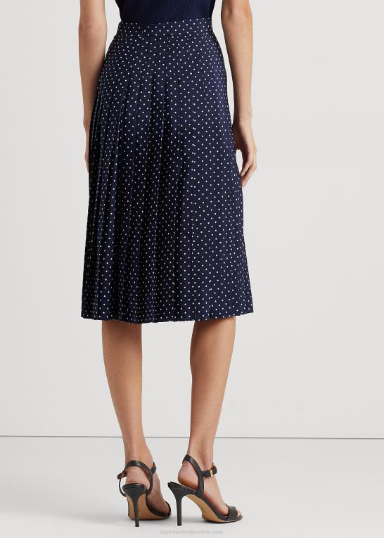 marineblå/creme Kvinder Ralph Lauren plisseret crepe-nederdel Z426B4024