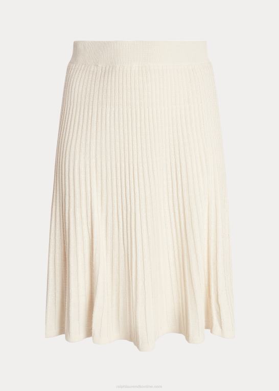 mascarpone creme Kvinder Ralph Lauren hør-bomuld strik nederdel Z426B4608