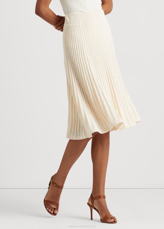 mascarpone creme Kvinder Ralph Lauren hør-bomuld strik nederdel Z426B9413