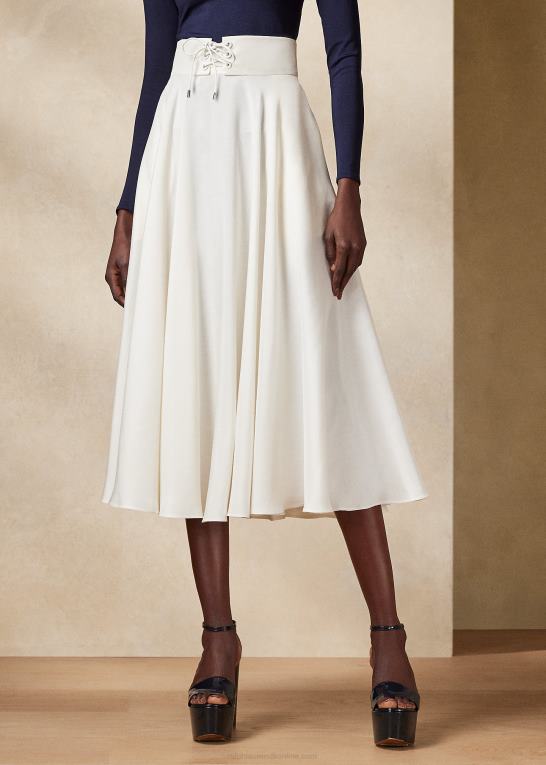 off white Kvinder Ralph Lauren abberton silke shantung nederdel Z426B3513