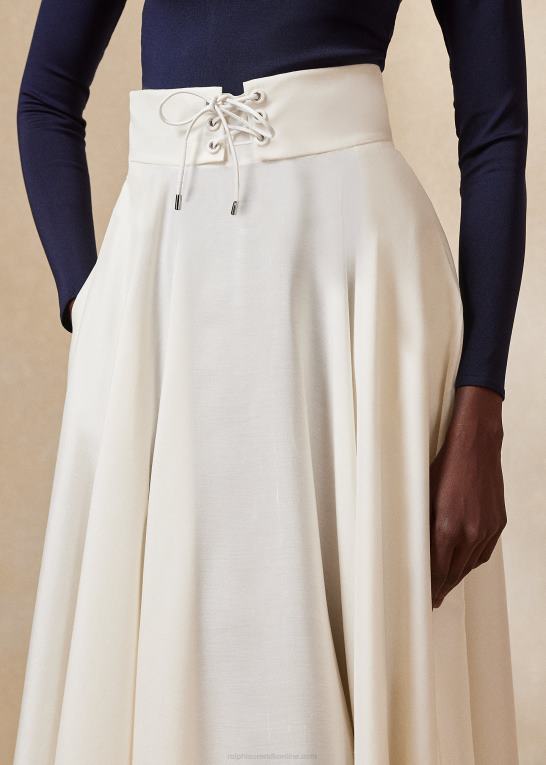 off white Kvinder Ralph Lauren abberton silke shantung nederdel Z426B3513