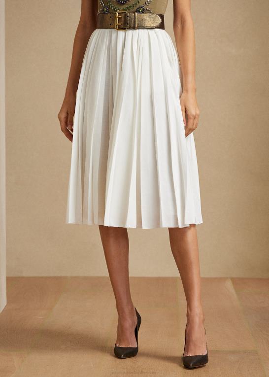 off white Kvinder Ralph Lauren arnav plisseret nederdel i hørblanding Z426B3593
