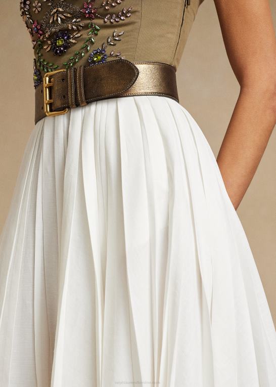 off white Kvinder Ralph Lauren arnav plisseret nederdel i hørblanding Z426B3593