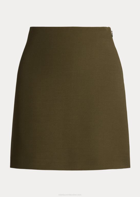 oliven Kvinder Ralph Lauren carreen uld-silke nederdel Z426B3570