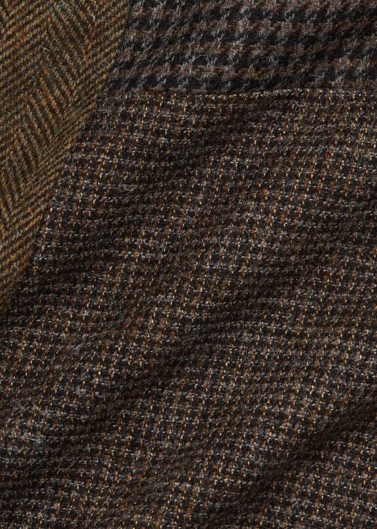 oliven/kul/tan multi Kvinder Ralph Lauren patchwork uld-bomuldsnederdel Z426B3677